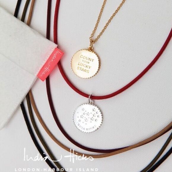 India Hicks Mr Mrs Cord Necklace - Wine/Silver - Picture 4 of 5